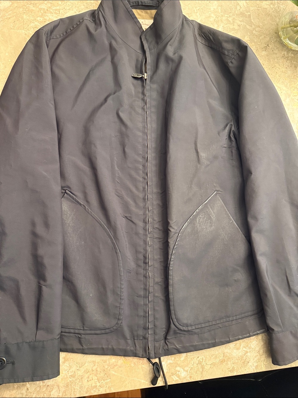 Ermenegildo Zegna Dark Navy Zip Front Windbreaker